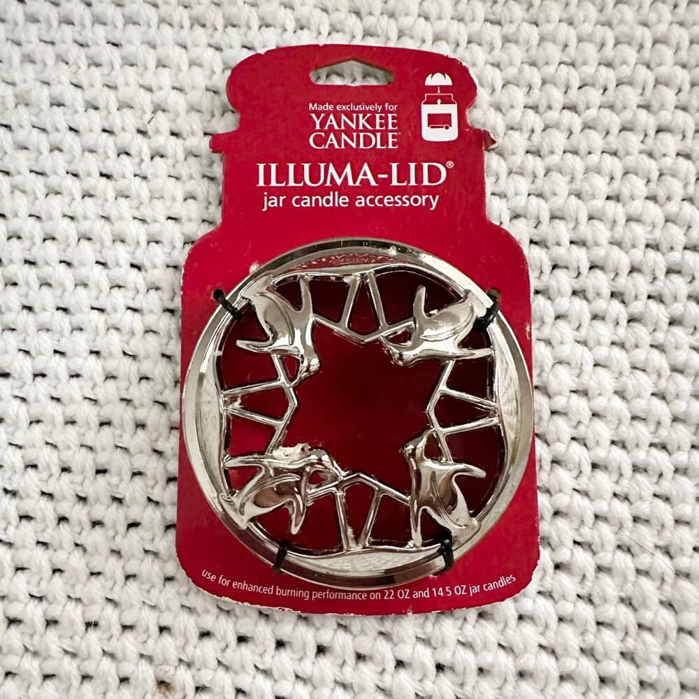 Yankee Candle New Illuma-Lid Silver Penguins Jar Candle Accessory Christmas Top